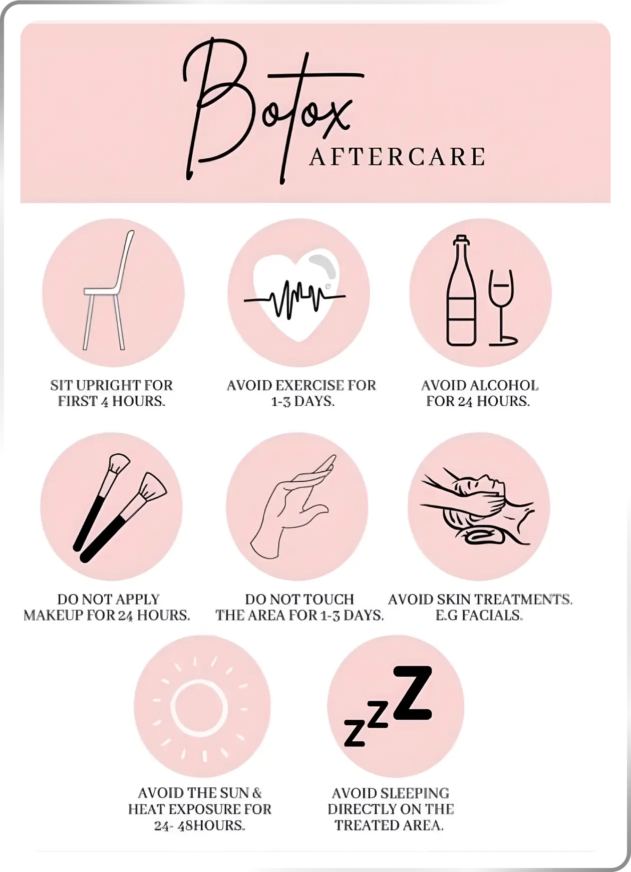 A picture of the steps to detox after a procedure.